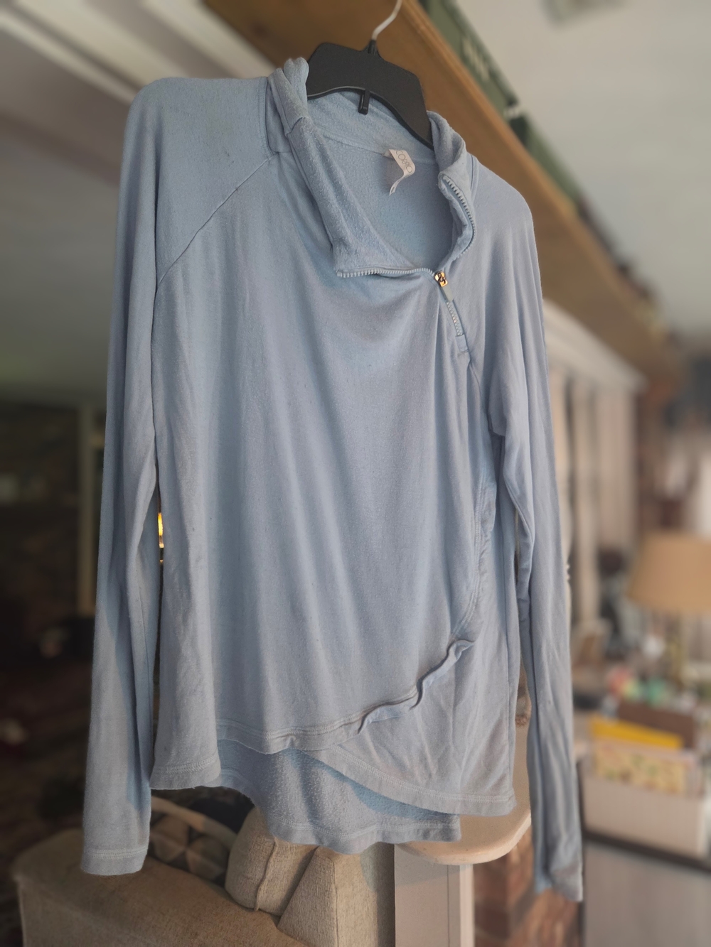 Scorpio Sol Light Blue Cowl-Neck Long Sleeve Pullover
